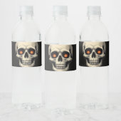 Spooky Skull Water Bottle Label - Halloween & Goth Waterfles Etiket (Flessen)