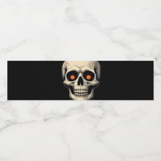 Spooky Skull Water Bottle Label - Halloween & Goth Waterfles Etiket (Enkel label)