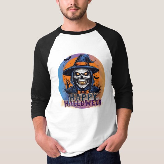 Spooky Skull Witch Halloween Art-88888 T-shirt (Voorkant)