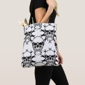 SPOOKY SKULLS HALLOWEEN CANVAS TAS (Dichtbij)