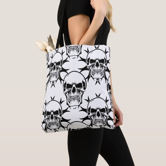 SPOOKY SKULLS HALLOWEEN CANVAS TAS (Dichtbij)