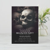 Spooky Skulls Halloween Kostuum Party Kaart (Staand voorkant)