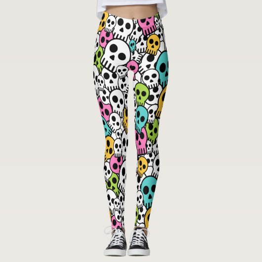 Spooky Skulls Halloween Leggings (Voorkant)