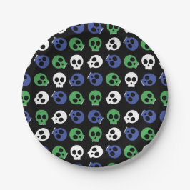 Spooky Skulls Halloween Papieren Bordje