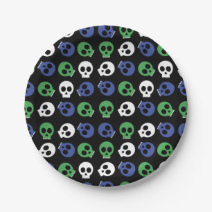 Spooky Skulls Halloween Papieren Bordje