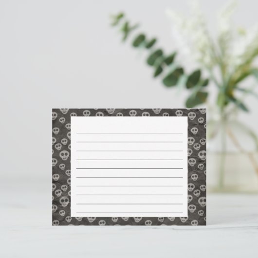 Spooky Skulls Halloween Recipcard Briefkaart (Staand voorkant)