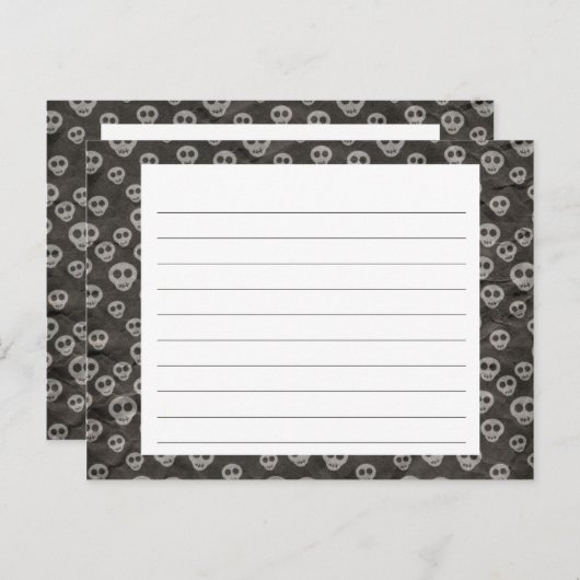 Spooky Skulls Halloween Recipcard Briefkaart (Voorkant / Achterkant)