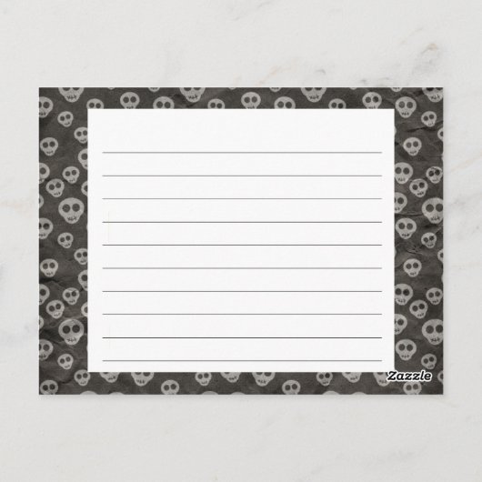 Spooky Skulls Halloween Recipcard Briefkaart (Achterkant)