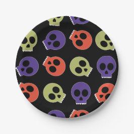 Spooky Skulls Happy Halloween Papieren Bordje