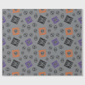 Spooky Skulls Naadloos Donkergrijs Inpakpapier (Vlak)