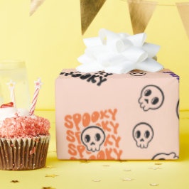Spooky Skulls Naadloze Halloween-inpakpapier Cadeaupapier