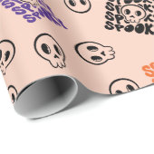 Spooky Skulls Naadloze Halloween-inpakpapier Cadeaupapier (Rol Hoek)