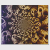 Spooky Skulls Paarse Black Abstracte Pop Art Cadeaupapier (Vlak)