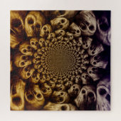 Spooky Skulls Paarse Black Abstracte Pop Art Legpuzzel (Horizontaal)