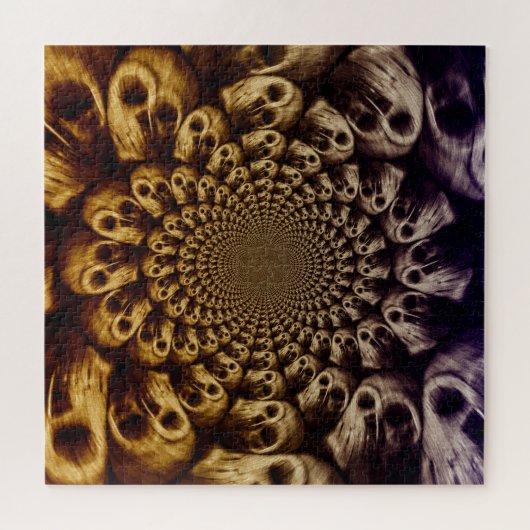 Spooky Skulls Paarse Black Abstracte Pop Art Legpuzzel (Horizontaal)