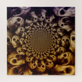 Spooky Skulls Paarse Black Abstracte Pop Art Legpuzzel (Verticaal)