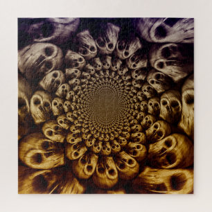 Spooky Skulls Paarse Black Abstracte Pop Art Legpuzzel