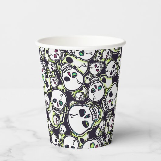 Spooky Skulls Papieren Bekers (Achterkant)