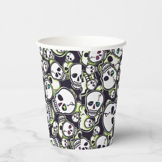 Spooky Skulls Papieren Bekers (Rechts)