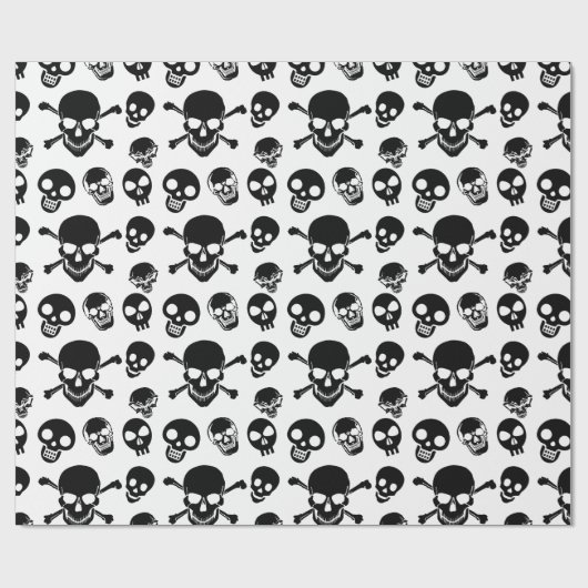 Spooky Skulls Pattern Halloween Cadeaupapier (Vlak)