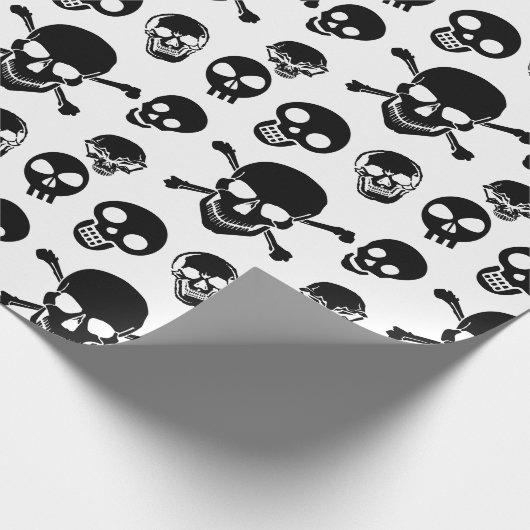Spooky Skulls Pattern Halloween Cadeaupapier (Hoek)