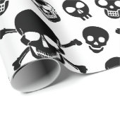 Spooky Skulls Pattern Halloween Cadeaupapier (Rol Hoek)