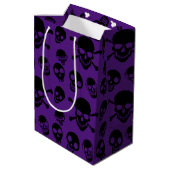 Spooky Skulls Pattern Halloween Medium Gift Bag Cadeauzakje (Achterkant Gekanteld)