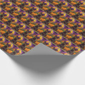 Spooky Skye Terrier Hond Halloween Heksenpompoen Cadeaupapier (Hoek)