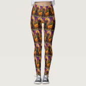 Spooky Skye Terrier Hond Halloween Heksenpompoen Leggings (Voorkant)
