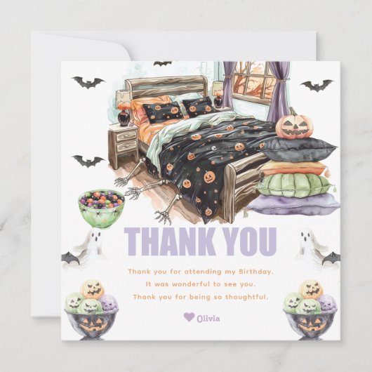 Spooky Sleepover Bedankkaart (Voorkant)