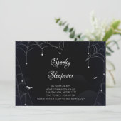 Spooky Sleepover Cobwebs Black Halloween Kaart (Staand voorkant)