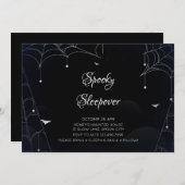 Spooky Sleepover Cobwebs Black Halloween Kaart (Voorkant / Achterkant)