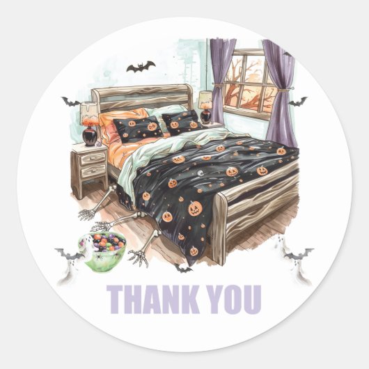 Spooky Sleepover Dank u Stickers (Voorkant)