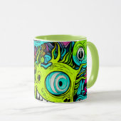 Spooky Slimy Groen Monster Pattern Mok (Voorkant rechts)