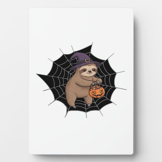 Spooky Sloth Halloween Fun - Schattigee Trick-or-T Fotoplaat (voorkant)