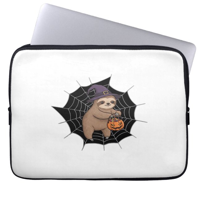 Spooky Sloth Halloween Fun - Schattigee Trick-or-T Laptop Sleeve (Voorkant)