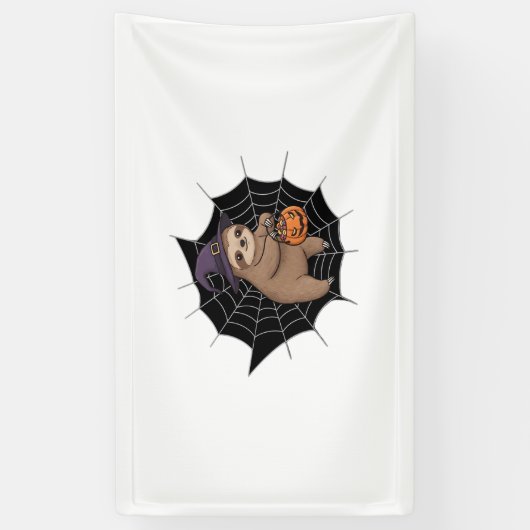 Spooky Sloth Halloween Fun - Schattigee Trick-or-T Spandoek (Verticaal)