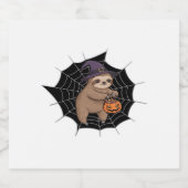 Spooky Sloth Halloween Fun - Schattigee Trick-or-T Sparkling Wijnetiket (Enkel label)