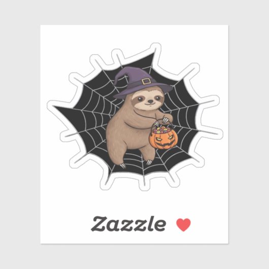 Spooky Sloth Halloween Fun - Schattigee Trick-or-T Sticker (Vel)