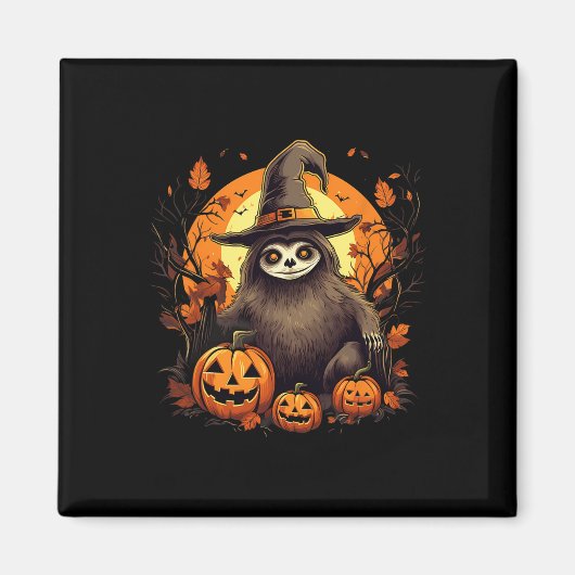 Spooky Sloth Heks Halloween Magneet (Voorkant)