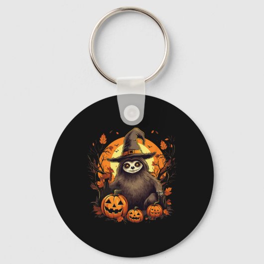 Spooky Sloth Heks Halloween Sleutelhanger (Voorkant)