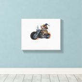 Spooky Sloth Motorcycle Ride Halloween Biker Fun C Canvas Afdruk (Insitu (Houten vloer))