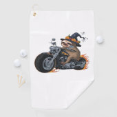 Spooky Sloth Motorcycle Ride Halloween Biker Fun C Golfhanddoek (Insitu)