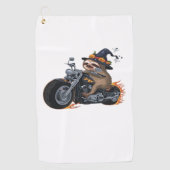 Spooky Sloth Motorcycle Ride Halloween Biker Fun C Golfhanddoek (Voorkant)