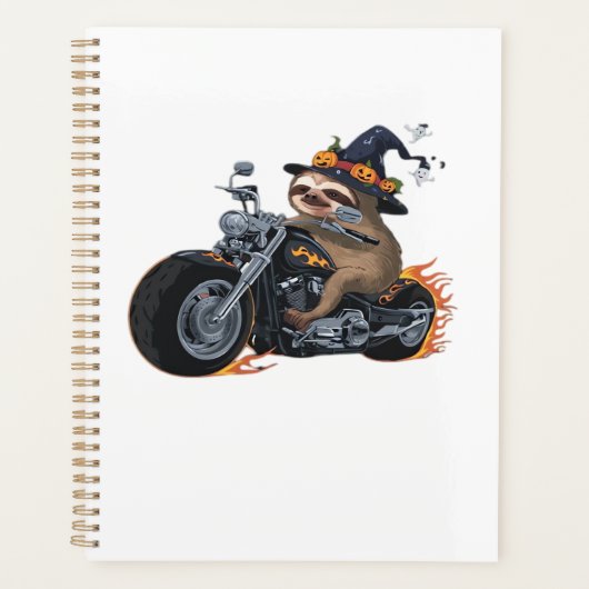 Spooky Sloth Motorcycle Ride Halloween Biker Fun C Planner (Voorkant)