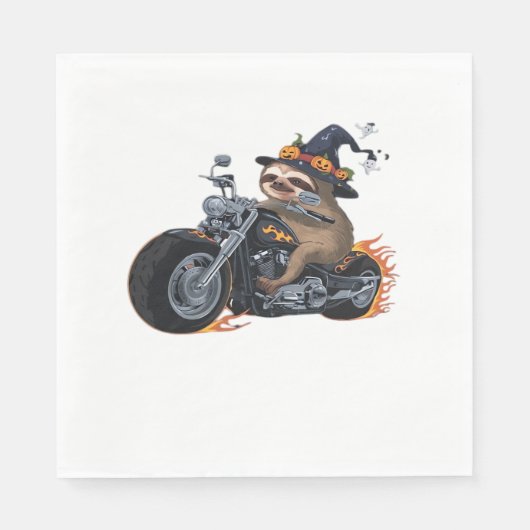 Spooky Sloth Motorcycle Ride Halloween Biker Fun C Servet (Voorkant)