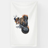 Spooky Sloth Motorcycle Ride Halloween Biker Fun C Spandoek (Verticaal)