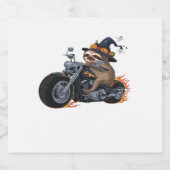Spooky Sloth Motorcycle Ride Halloween Biker Fun C Sparkling Wijnetiket (Enkel label)