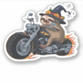 Spooky Sloth Motorcycle Ride Halloween Biker Fun C Sticker (Voorkant)