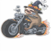 Spooky Sloth Motorcycle Ride Halloween Biker Fun C Sticker (Voorkant)